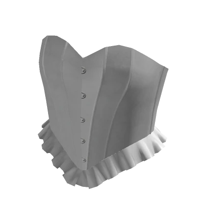 Ruffle Corset Top White Leather