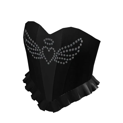 Ruffle Sparkly Angel Corset Top Black