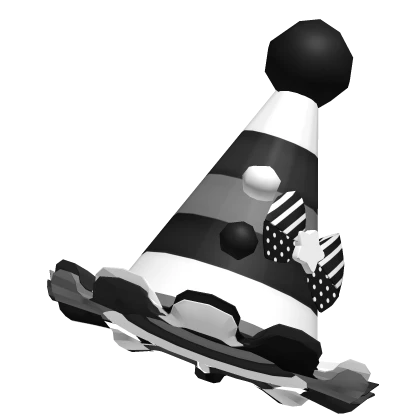 Black and White Emo Jester Kidcore Clown Party Hat
