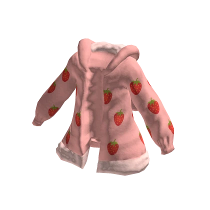 Bunny Ears Jacket in Pink Strawberry Pattern