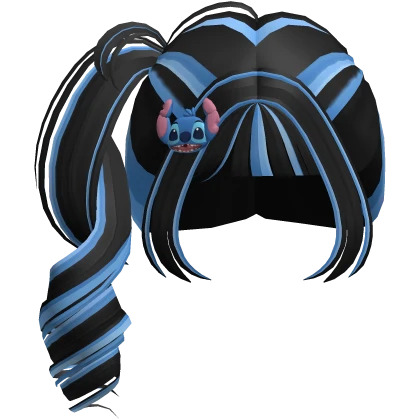 Cute Gyaru Hair w/ Stitch Clip (Blue)