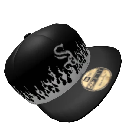 YEAT | Black and White Flames Sideways Cap