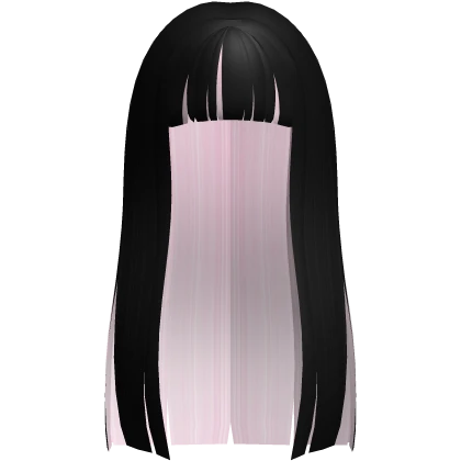 ꒰♡꒱ kawaii long black and pink doll hair