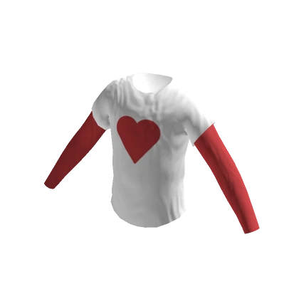 Wrinkled Long Sleeved T-Shirt with Heart