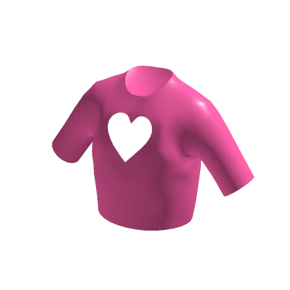 Fashionable Heart Tshirt Top in Hot Pink