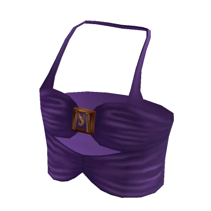 Ruched Halter Crop - Purple