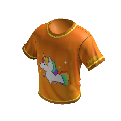 Satisfied Unicorn 🦄 Ringer Tee Orange & Yellow