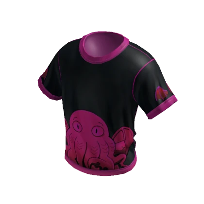 Cthulhu Ringer Tee Black & Pink