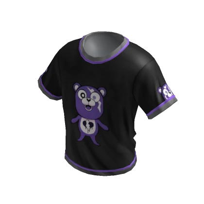 Broken Hearted Bear 💔🧸 Ringer Tee Black & Purple