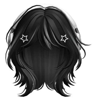 Black&Gray Short Wolf Cut Hair with Headphones