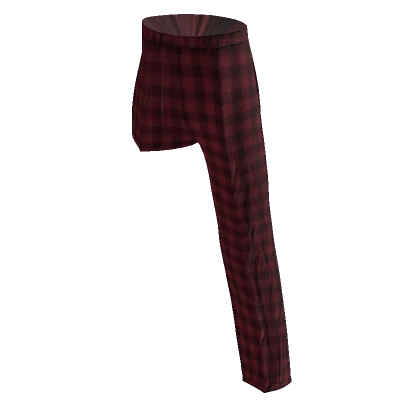 One Legged Red Flannel Pants