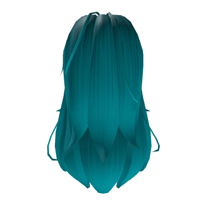 Messy Cyan Long Hair