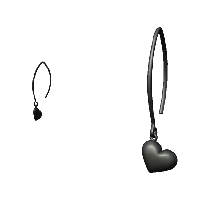 Heart Earrings Black