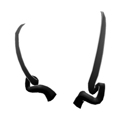 Black Void Antler Horns - Cartoony Outline