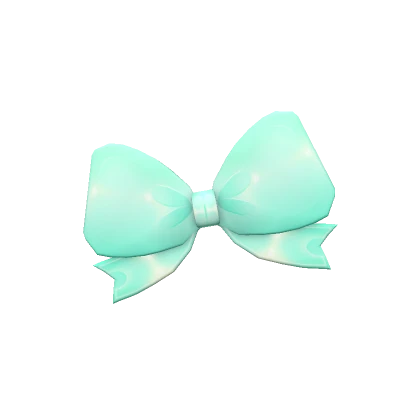 Shiny Mint Hair Bowtie