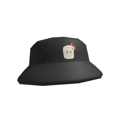 Marshmallow on Fire - Kawaii Black Hat