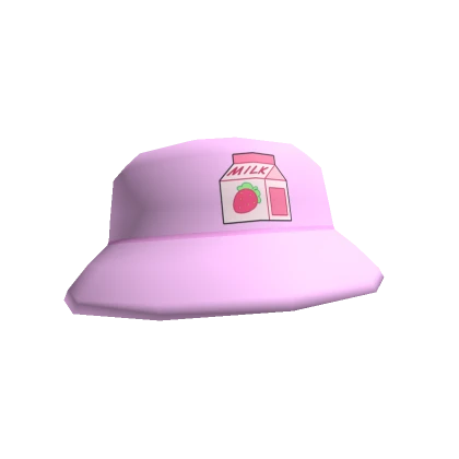 Cute Strawberry Milk Hat - Kawaii Anime Pink