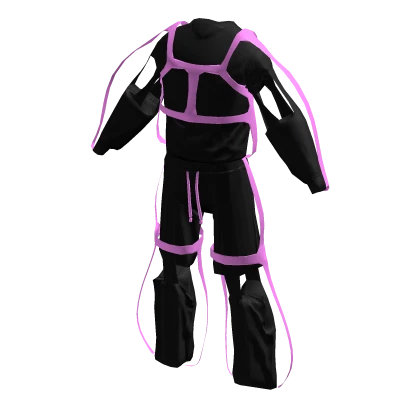 Black Jumpsuit w/ Pink Straps