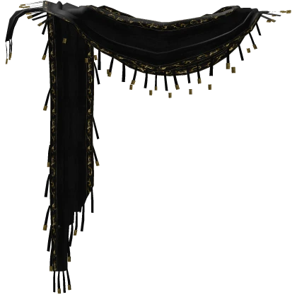 Gaian Temprit Rune Gold Bead Black Scarf