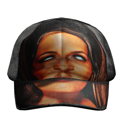 handpainted face of evil leather cap