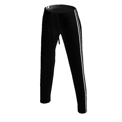 Tracksuit Pants With Stripes - Black and White