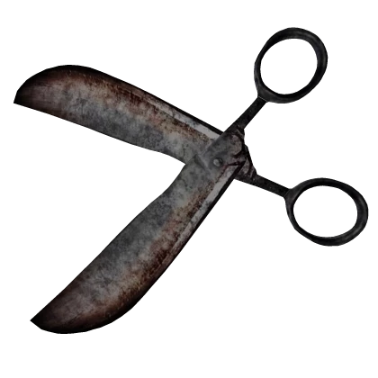 Creepy Horror Rusty Shears/ Scissors on head