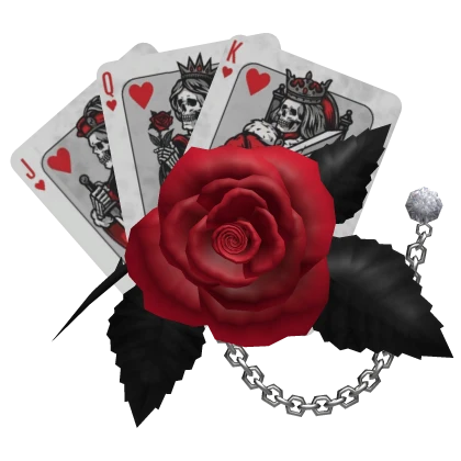 Vintage Red Rose Gothic Cards Lapel Pin [1.0]