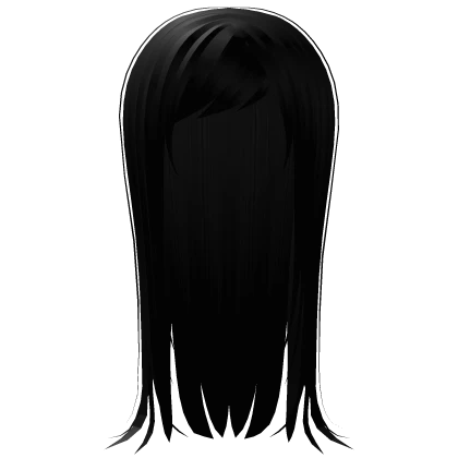 y2k long straight  emo hair black