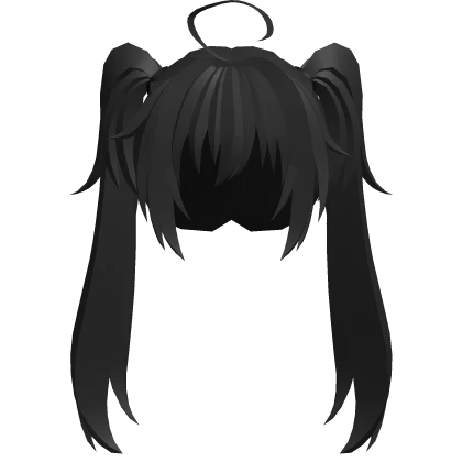 Messy Black Twin Tails Hair