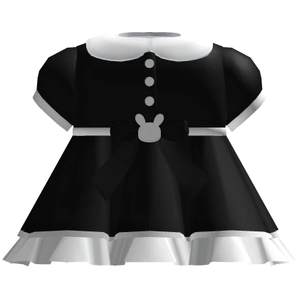 ♡ cute baby bunny collar doll dress in black