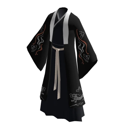 Black & White Dragon Kimono