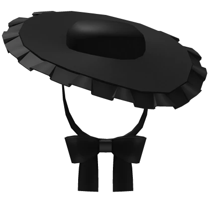 tied ribbon ruffled gothic hat black