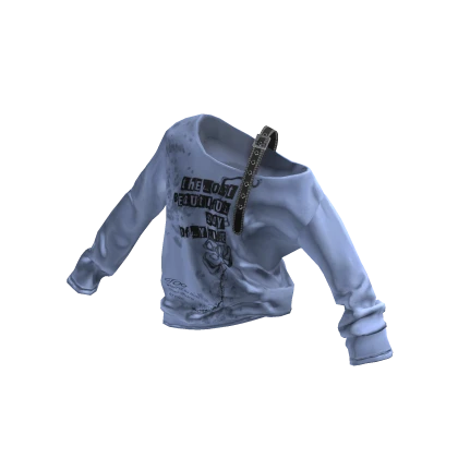 💗Y2K OFF-SHOULDER GRAPHIC T-SHIRT_BLUE