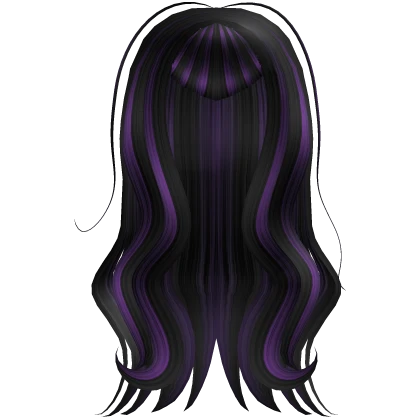 ♡ ♰ lil vampire flowy goth hair - purple streaks