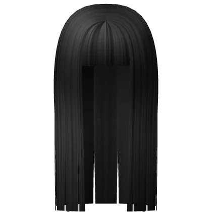 Long Straight Anime Hair Bangs in Black
