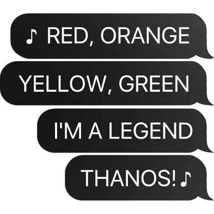 RED ORANGE YELLOW IM A LEGEND THANOS SQUID GAME