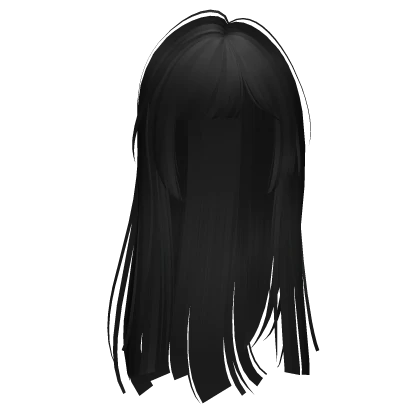 layered silky flowy hime cut (black)