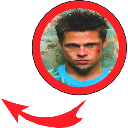 Tyler Durden Pointing Meme Circle