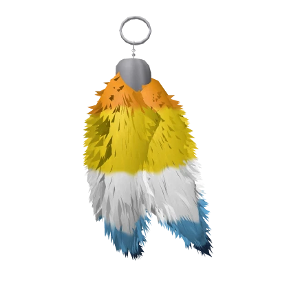Double Aroace Pride Raccoon Tails Keychain