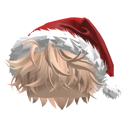 Blonde Messy Hair w/ Santa Hat