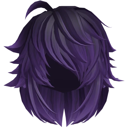 Messy Emo Purple Eye Covering Hair