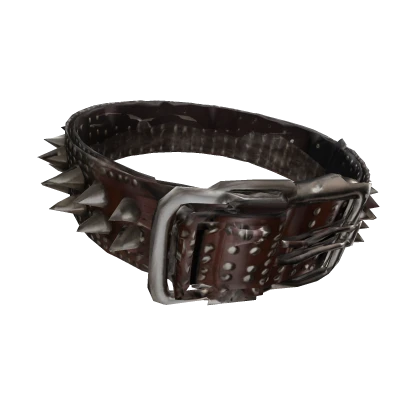grunge brown spiky studded belt on head