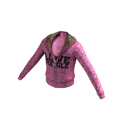 Classic Zip Up Hoodie | Pink Leopard