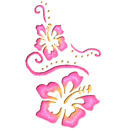 Pink Summer Fantasy Hibiscus Shoulder Tattoo 0.3