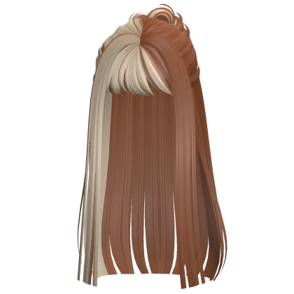 brown to blonde split ombre wispy half down bun