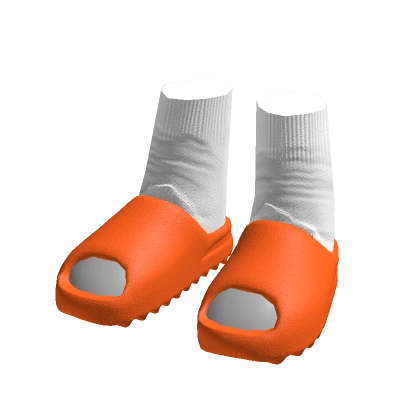 Ye Slides w Socks (Orange)