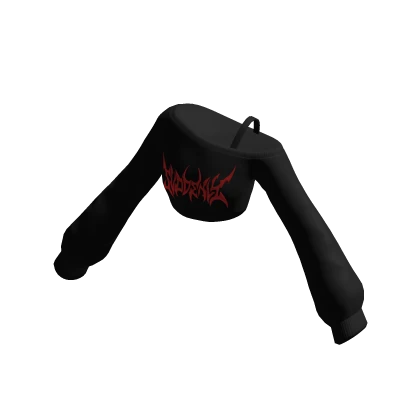 SVDDENLY Off Shoulder Cropped Shirt Black & Red