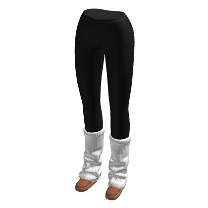 Leggings w/ White Leg Warmers & Slippers