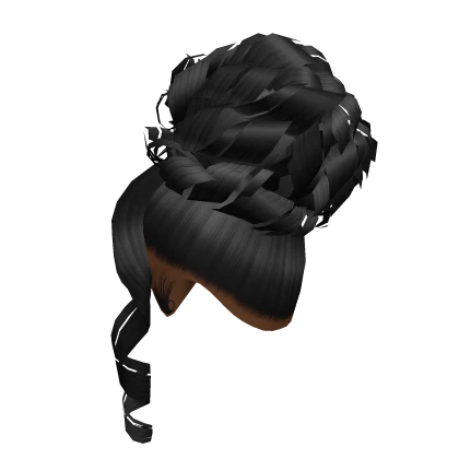 Messy Curly Updo W/ Side Bang [Black]