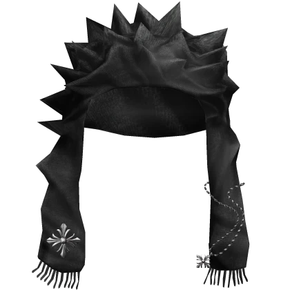 Spikey Headscarf Hood (Black)